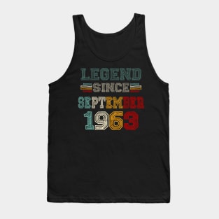 60 Years Old Legend Since September 1963 60th Birthday Tank Top